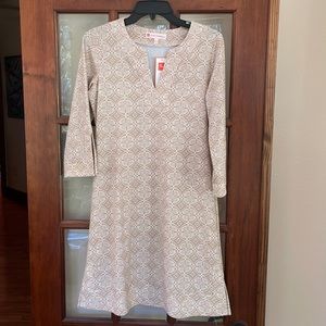 Tan and White Jude Connally Tunic Dress